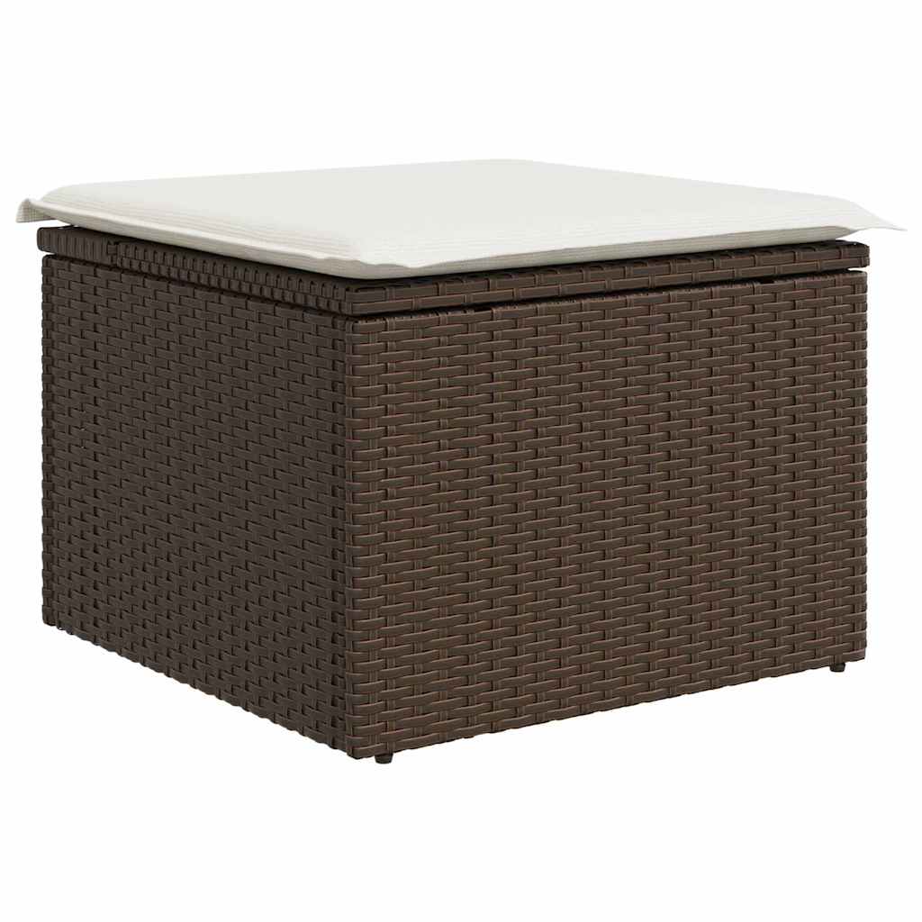 Garden Sofa Set with Cushions 8 pcs Brown Poly Rattan