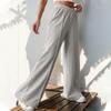 Women's Spring and Autumn Pant Casual Elastic V High Waist Splicing Wide Leg Pants