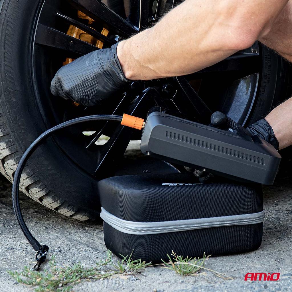 4-in-1 jump starter, booster, power bank, compressor, LED flashlight, 12V 12Ah 1600A, AMIO-04677