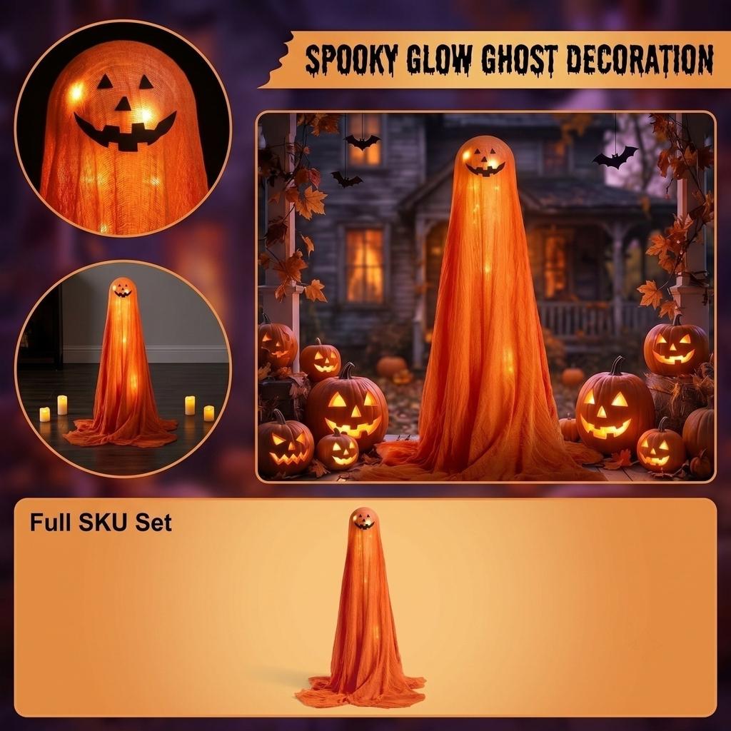 Halloween Glowing and Pumpkin Decoration for Indoor Outdoor House Party