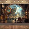 One Piece of Steampunk-themed Backdrop Cloth with a Retro Industrial Theme Made of Durable Polyester Fabric.