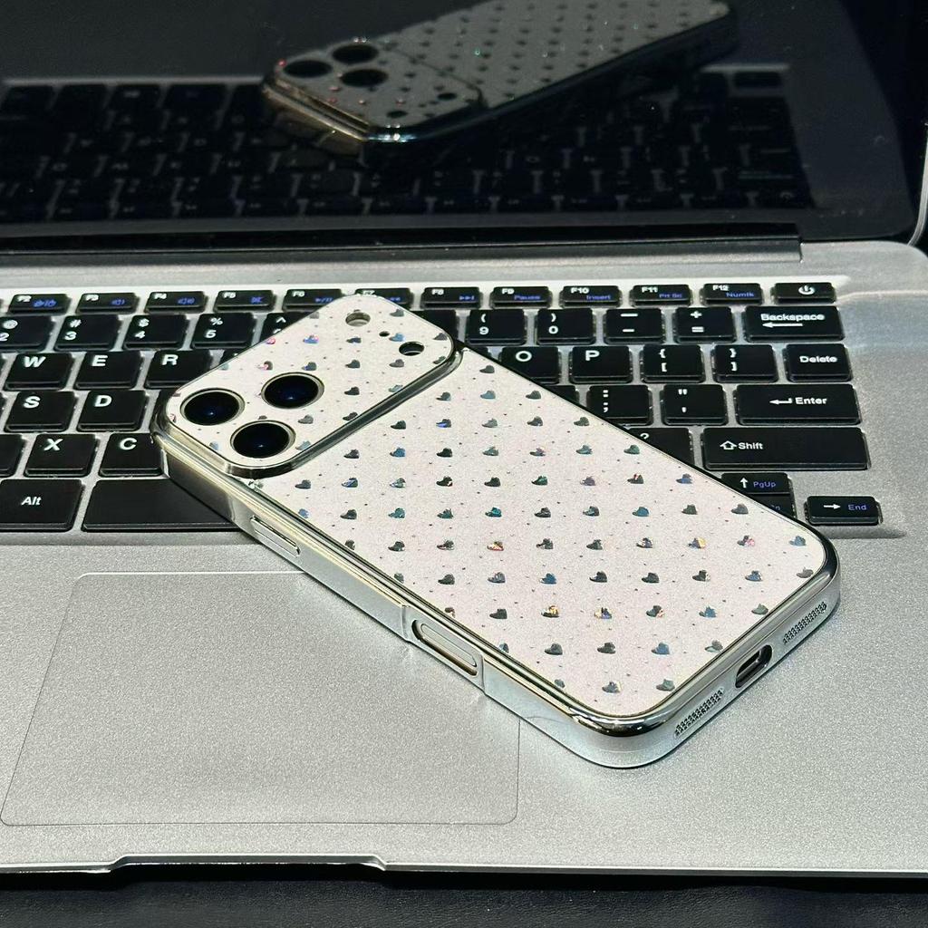 Большой покрытый сердцевиной лазерный чехол на весь экран для iPhone 17 – Совместим с Apple 13/14/15 Pro Max и 16.