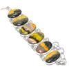 Bumble Bee Jasper Gemstone 925 Sterling Silver Bracelet7-8"