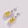 Huitan Yellow Cubic Zircon Dangle Earrings for Women Temperament Elegant Ear Accessories Daily Wear Party Aesthetic Lady Jewelry
