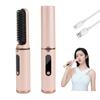 Tanosimi Hair Iron Cordless Heat Brush Cordless Burn Prevention 4 Level Adjustment Temperature Settings Mini Hair Iron Portable USB Rechargeable