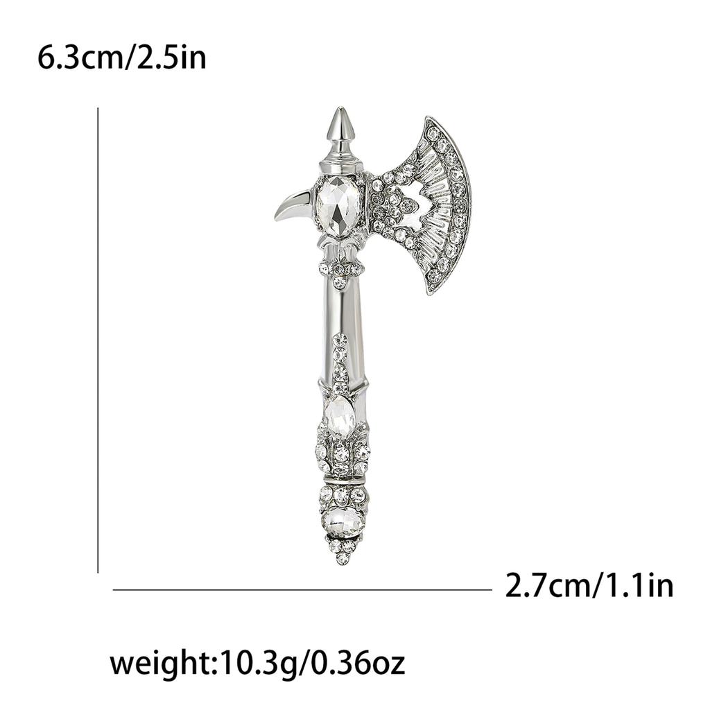 Personalized Creative Alloy Rhinestone Axe Brooch Domineering Retro Men'S Suit Coat Corsage Jewelry Pin