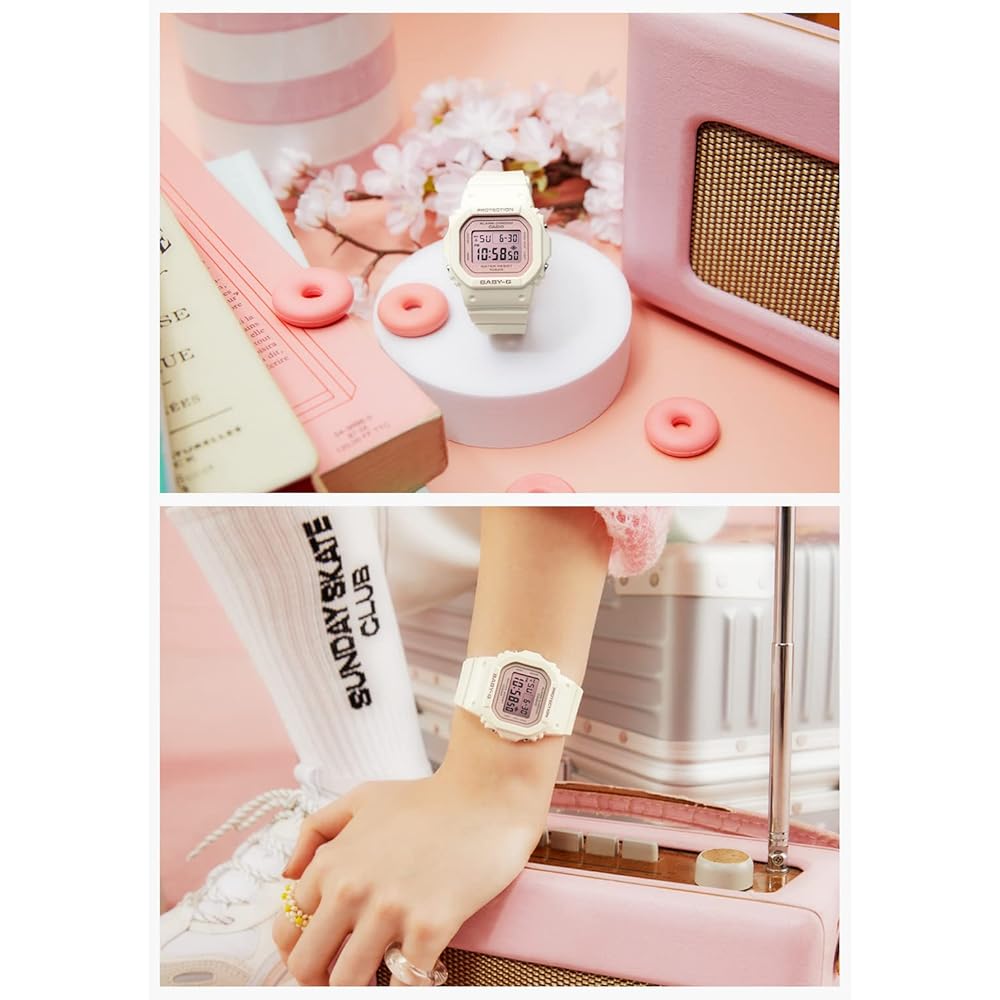 Женские часы Casio Baby-G BGD-565SC-4JF Белые Аналоговые Водонепроницаемые 100 м