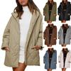 Long Jackets for Women Fashion 2025 Winter Coat for Women Business Casual Diamond Quilted Hooded Lightweight Jackets