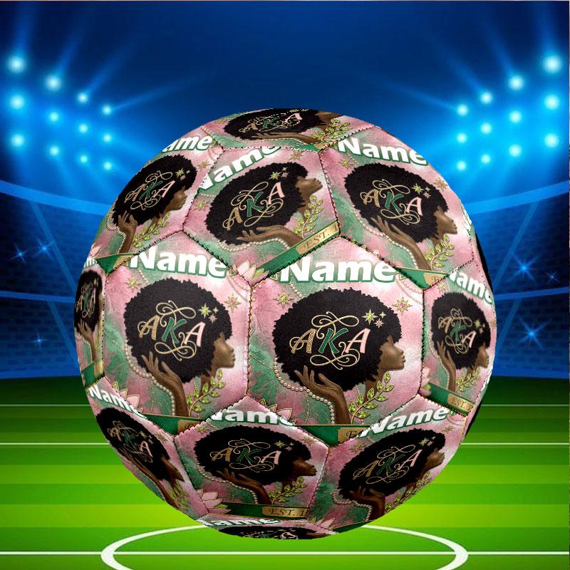 Custom Name Personalized Alpha Kappa Alpha Print Size 5 Soccer Ball Training & Match Football, for Team, Kicking, Gift for Football Enthusiasts