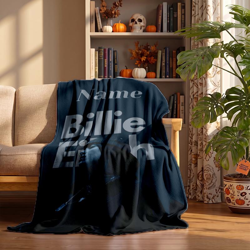 Billie eilish Custom Flannel Blankets Soft Warm Cozy Throws for Home Decor Holiday Gifts