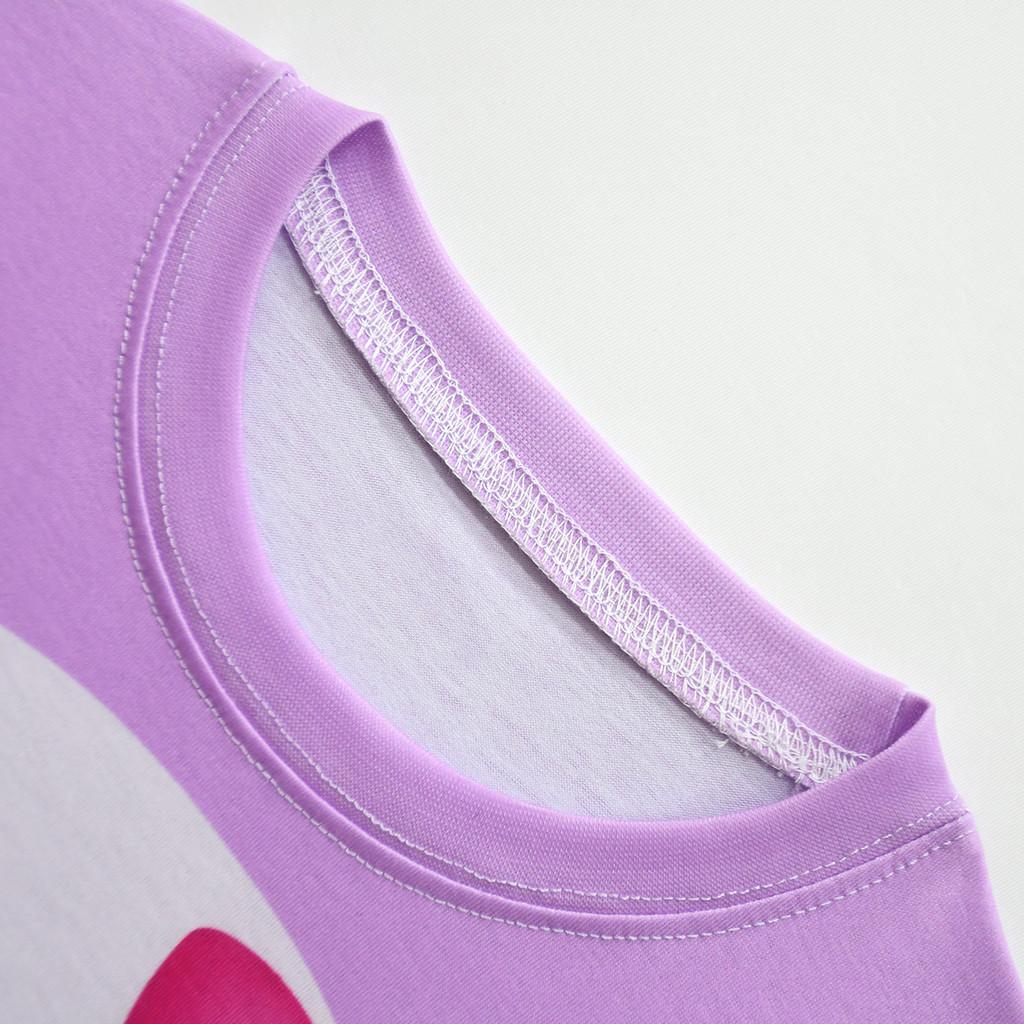 Детские Девочки K-POP Демон Звезда Мира Медведь Принт Футболка с Короткими Рукавами Брюки Шорты Комплекты Одежды