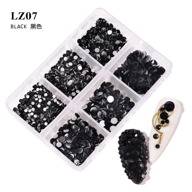 Nail Art Flat Bottom Diamond Mixed Color Champagne 6 Grid Mixed Batch Nail Diy Jewelry Sticker Diamond Nail Art Jewelry