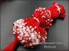 Красный выдвижной шнур для ожерелья с 8 бусинами и кисточкой, нефритовый шнур
