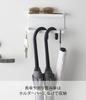 Yamazaki Magnetic Umbrella Holder with W20 x D7 x Smart Umbrella Stand for Entryway Storage with 5041 Tray, White, Approx. H9.5cm, Hooks,