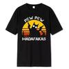 Pew Pew Madafakas Cat With Two Guns Printing Men T Shirts Summer Cotton T-Shirts Breathable Loose Clothes Hip Hop Street Tees