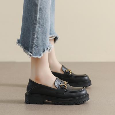 Weiwei girl 681-3 мокасины на платформе женские 2024 новые маленькие мужские туфли для увеличения роста ретро британский стиль маленькие кожаные туфли