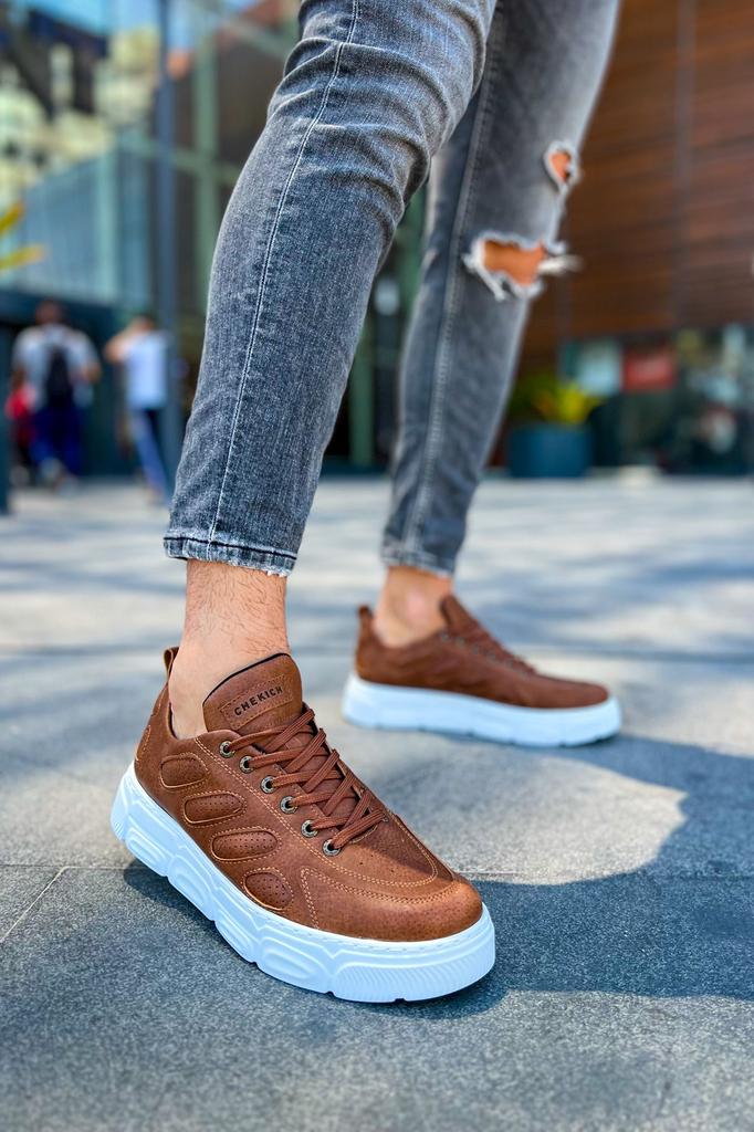 CHEKİCH New Collection CH105  Cronus Men Shoe White Black Brown Tan