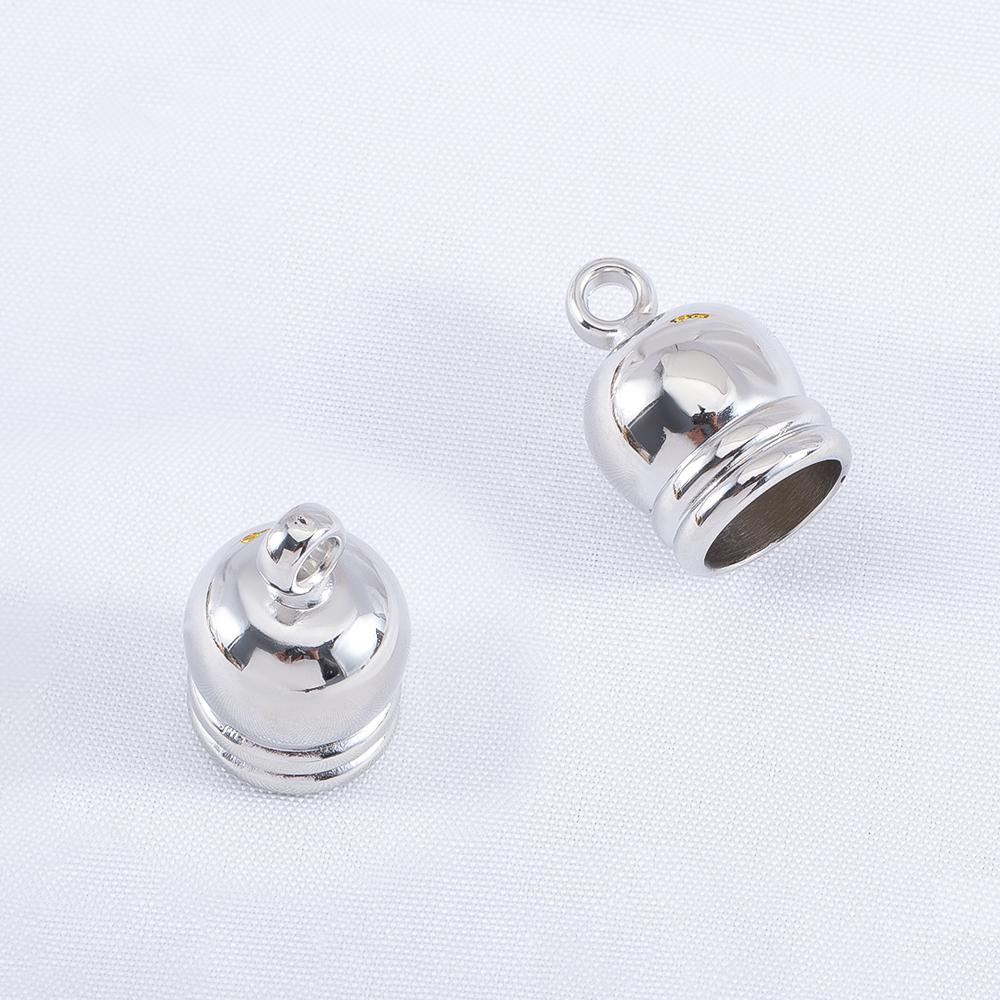 50pcs Necklace End Tips Tassel Caps Leather Cord Crimps End Caps Plastic Beads Cap Fastener DIY Jewelry Making Finding Supplies