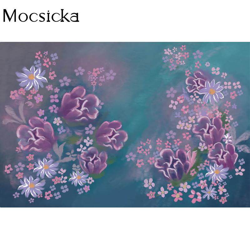 Mocsicka Purple Floral Backdrops For Newborn Nd Pregnant Photos Portrait Photocall Background Photo Studio Props Supplies