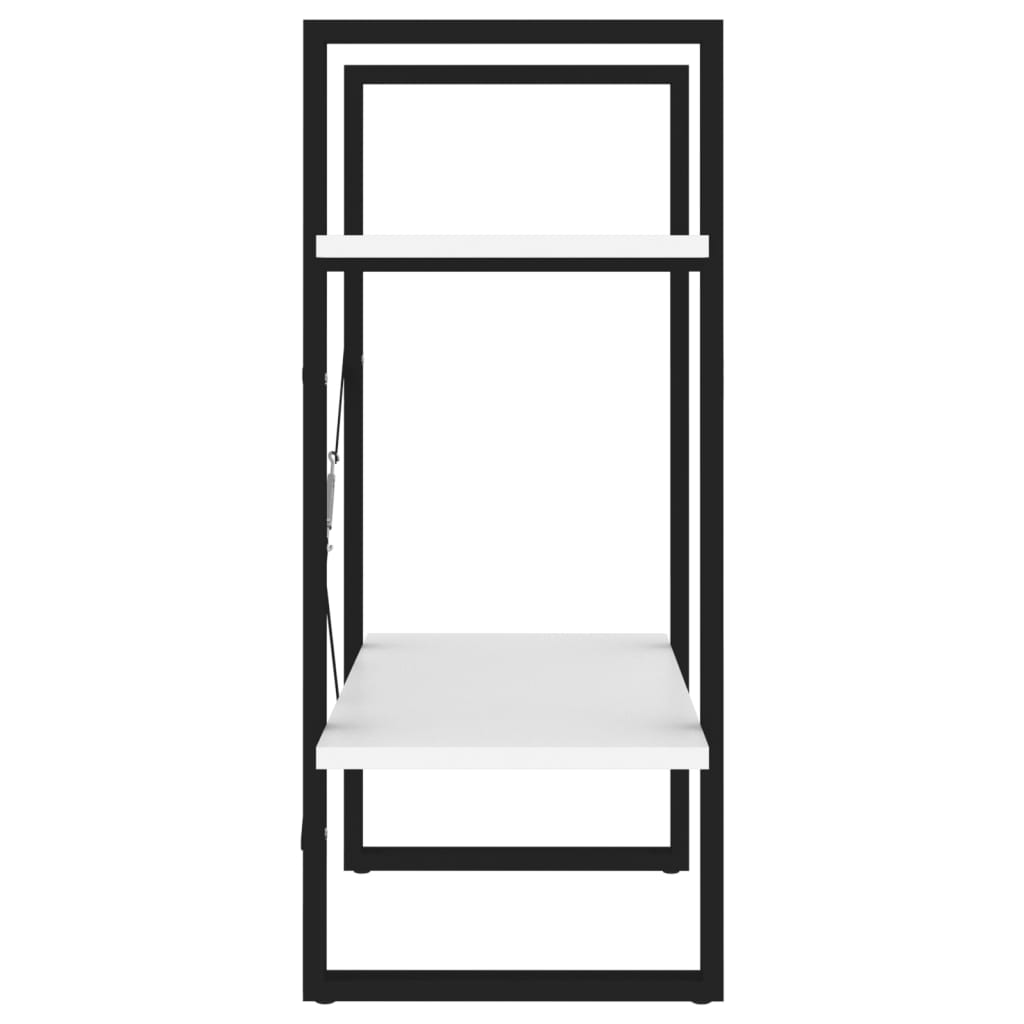 2 Tier Bookshelf White 60 x 30 x 70 cm Engineered Wood