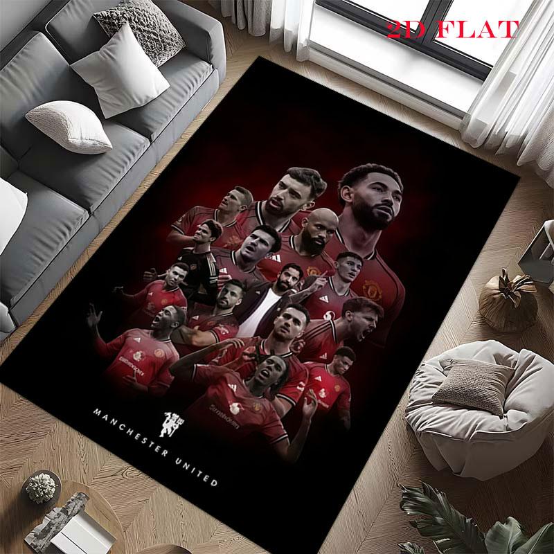 Red MUFC Glory Carpet Rug for Living Room Bedroom Home Sofa Decoration,Kids play Nonslip Floor Mat