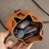 Drawstring Bundle Single Shoulder Messenger Bag First Layer Cowhide Lucky Bag Storage Wallet Mobile Phone Bag Genuine Leather Universal Water Cup