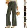Модные женские вельветовые брюки прямого кроя с высокой талией и завязками, с карманами и широкими штанинами, повседневные брюки для женщин