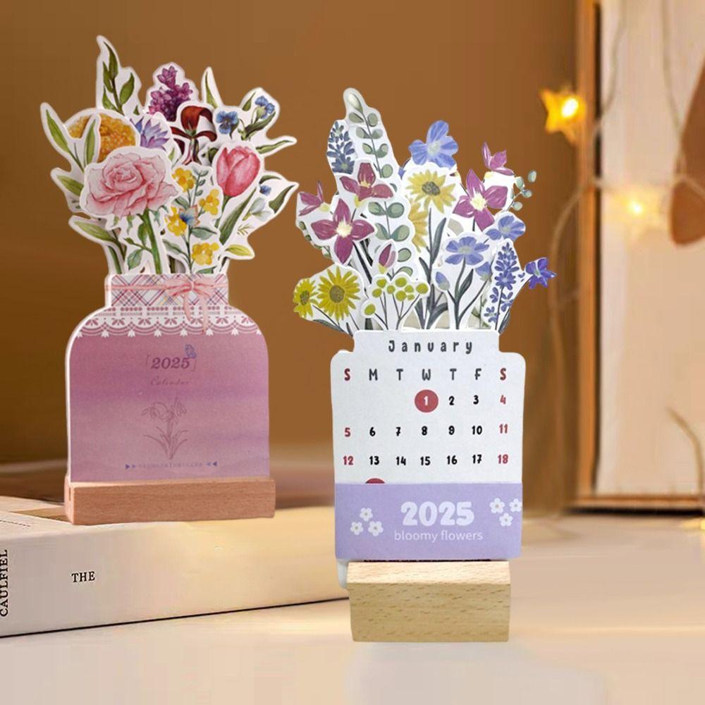 Новый год Цветущие цветы Настольный календарь Ваза в форме Календари обратного отсчета для школы офиса