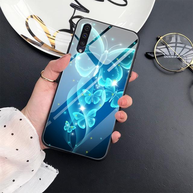Чехол для телефона с изображением животных и бабочек для Samsung Galaxy A52 A71 A72 A70 A73 A53 A13 5g A03 A22 A21s A03 Core A42, крышка из закаленного стекла
