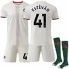 Подростки Дети Взрослые Индивидуальное Имя Футбольные Комплекты 25/26 Челси Выездной #41 ЭСТЕВАН Спортивный Тренировочный Комплект с Носками
