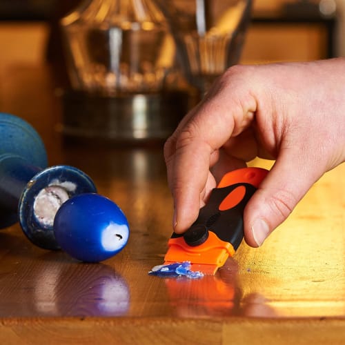 Vitzee Sticker Remover Spatula Replacement Blades, Plastic Scraper Replacement Blades (100 Blades), Removable Blades for Glass Cleaning, Bathroom and