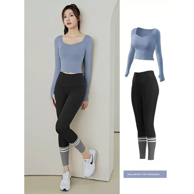 Pilates Yoga Clothes for Women 2025 New Arrival Running with Chest Pad Professional Quick-Drying Sports Long-Sleeved Top Fitness Suit