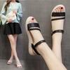 WTEMPO Brand Women's Summer Sandals Soft Bottom Niche Students Fashion A Word Buckle with Beach Women's Shoes with Skirt Flat Sandals
