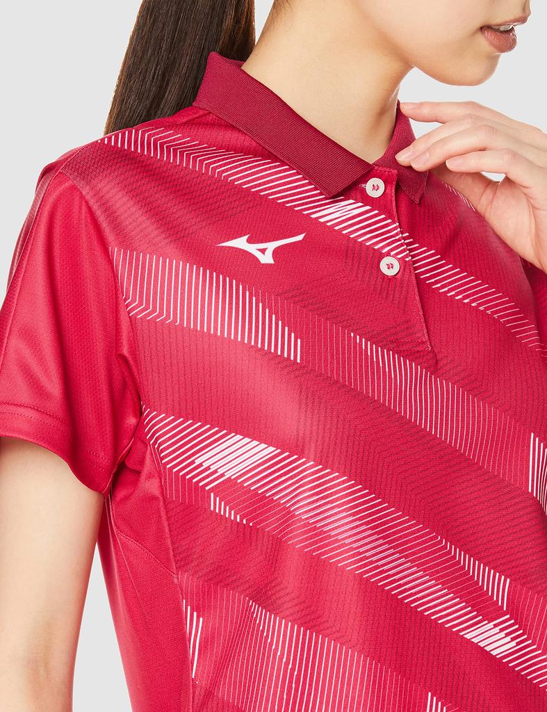 Теннисный воротник игровой пот Quick 62JA1702 Rose M [Mizuno] Одежда, рубашка, впитывающая, сухая, дезодорирующая, красная,
