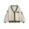 Cardigan Green Vine Embroidered Button Down Cable Knit Sweater Women Fall Winter Vintage Outfit
