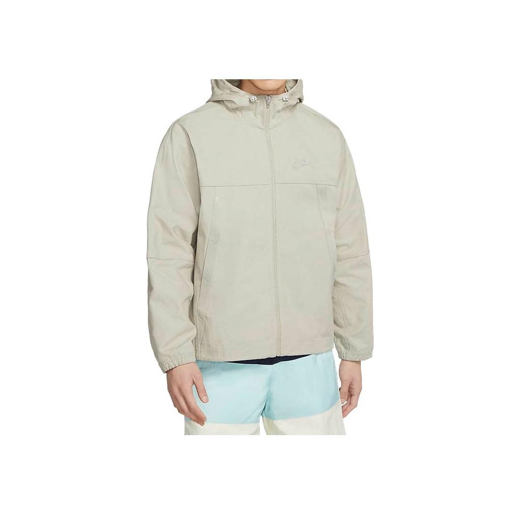 Nike Sportswear Canvas Logo Print Hooded Jacket Men Outerwear Silver-Grey DC8088-230