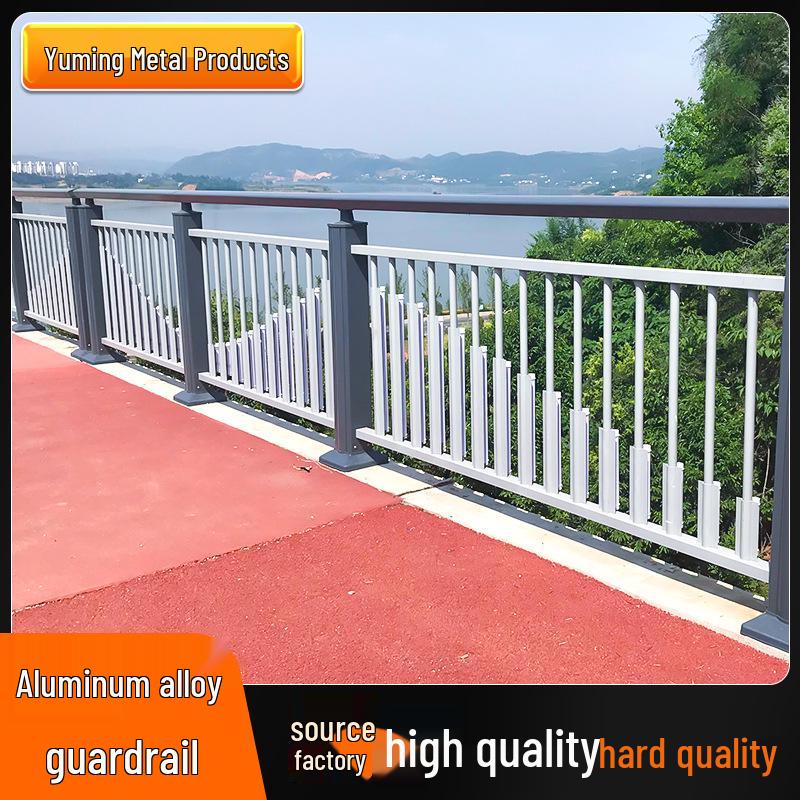 Aluminum Alloy Bridge Road Anti-Collision Barrier with River Landscape Lighting Railing