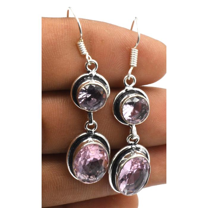 Amethyst Gemstone Ethnic Handmade Drop Dengle Earring Jewelry ER 122