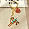 Creative Sheep Metal Keychain Compact Size Vintage Pendant Fashion Bag Charm for Purse Decor New Year Souvenir Gift