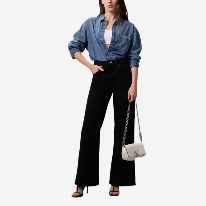 New CALVIN KLEIN Synthetic Material Shoulder Bag Women's Moon White DH3240-391