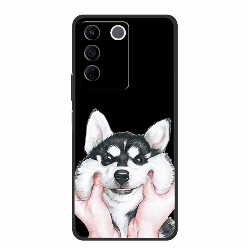 Чехол для Vivo V27e Милый Мультяшный Кот Черный Силиконовый Мягкий Чехол для Телефона Для Vivo V27 Pro V27e Задняя Крышка Чехлы V 27 e Pro Funda Coque