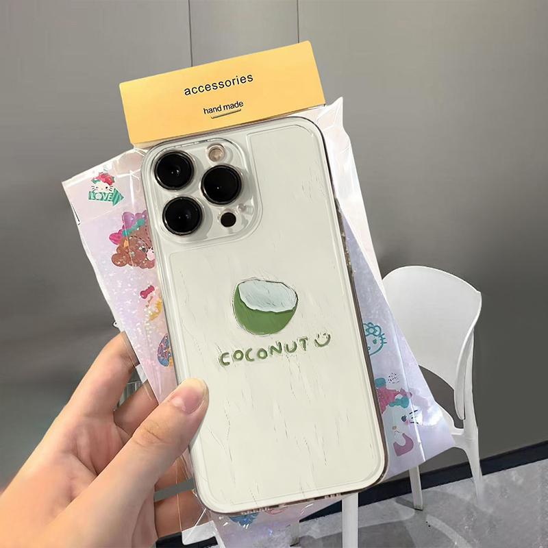 Чехол для телефона с кокосом для iPhone 17E 16E 15 14 13 12 11 Pro Max Plus 17 Air Ударопрочный Защитный чехол от падения
