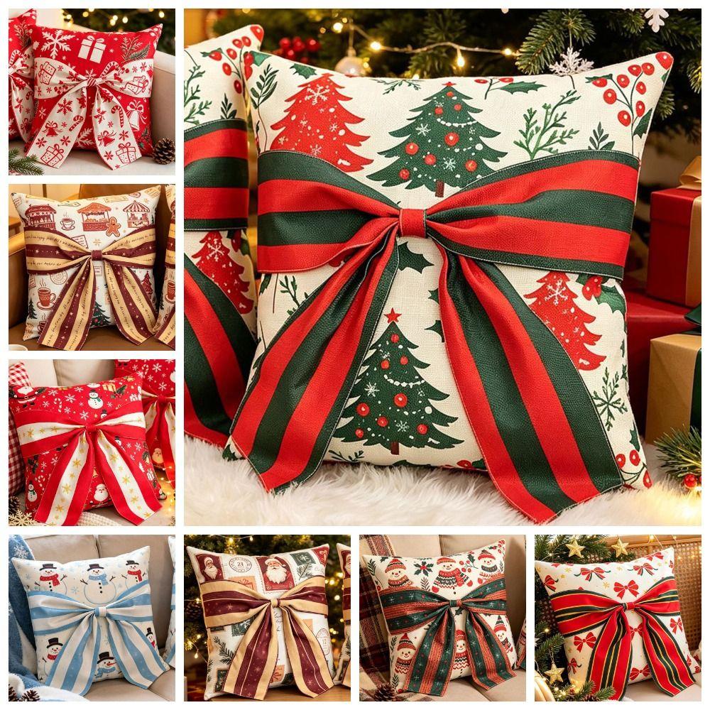 Christmas Tree Snowman Christmas Pillowcases 45x45cm Throw Pillow Case  Christmas Decor