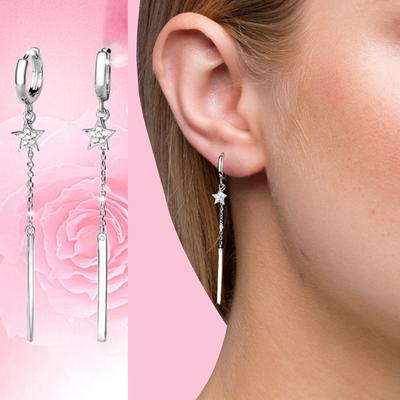 Серьги в форме звезды с кристаллами