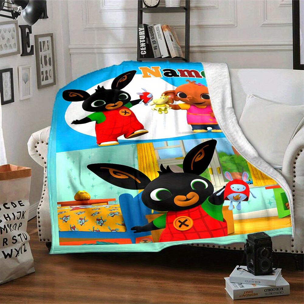Bing Bunny And Noodle Blanket With Customizable Name Comfortable In All Seasons Suitable For Sofas Beds Travel Camping And Office Decoration Perfect