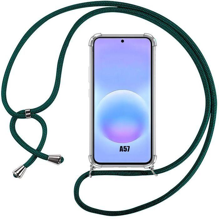 Coque Antichoc - BOOLING - pour Samsung Galaxy A57 5G - Coin Renforcé avec Cordon Vert Nuit