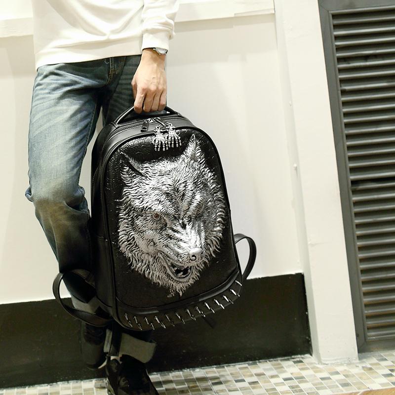 Jierotyx 3D рюкзак с волком, стимпанк, заклепки, индивидуальный дорожный рюкзак, школьные сумки для колледжа, сумка для ноутбука, женская и мужская сумка