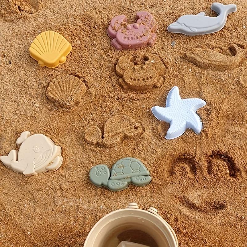 8 шт. набор силиконовых пляжных игрушек, портативный набор силиконовых игрушек для родителей и детей на открытом воздухе, защищающий от падения (Аксессуары для игрушек, случайное сочетание цветов)