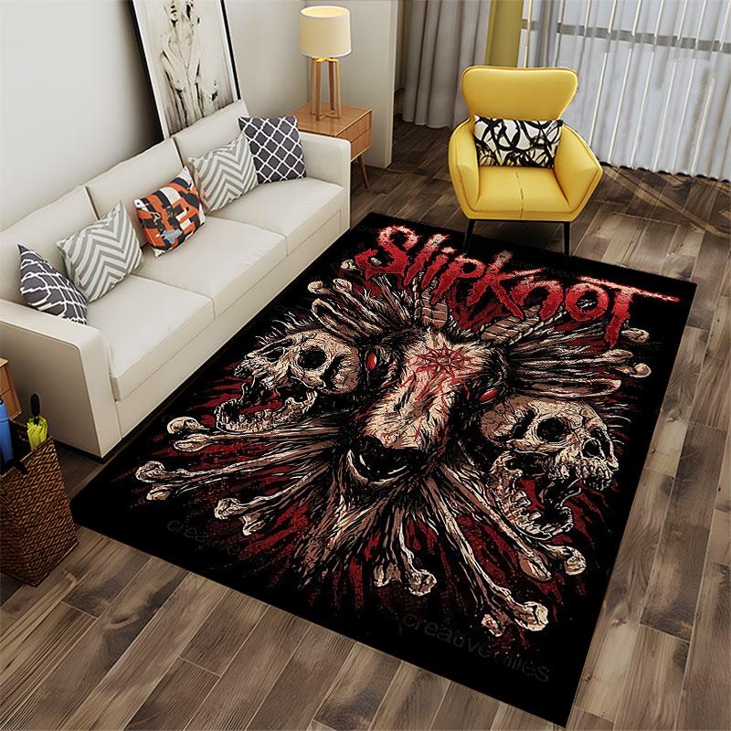 Goat Skull Artwork Rug suitable as a non-slip mat for the living room or bedroom sofa