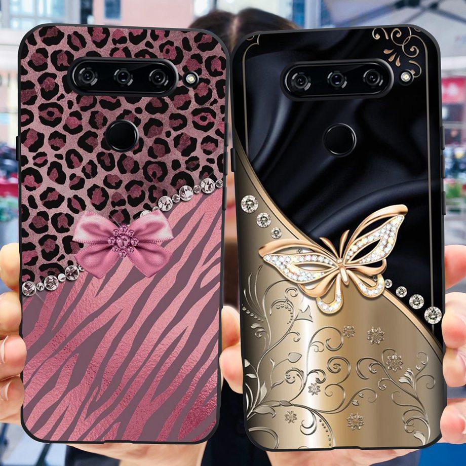 Чехол-крышка для LG V40 ThinQ Для LG V35 V35+ ThinQ Мягкие ТПУ Силиконовые Чехлы Модный Цветочный Милый Рисунок Funda Для LGV40 ThinQ Capa